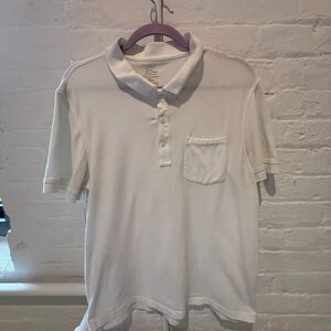 J. Crew White Stretch Pique Polo - Men's - Medium